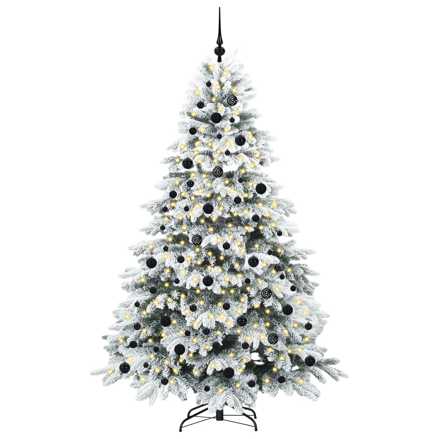 Kunstigt juletræ med 300 LED'er Hvid 210 cm PE og PVC