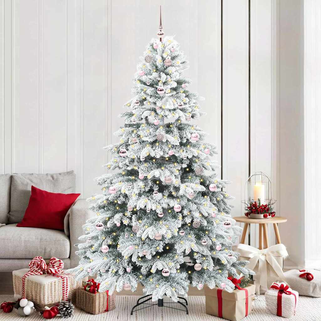 Kunstigt juletræ med 300 LED'er Hvid 210 cm PE og PVC
