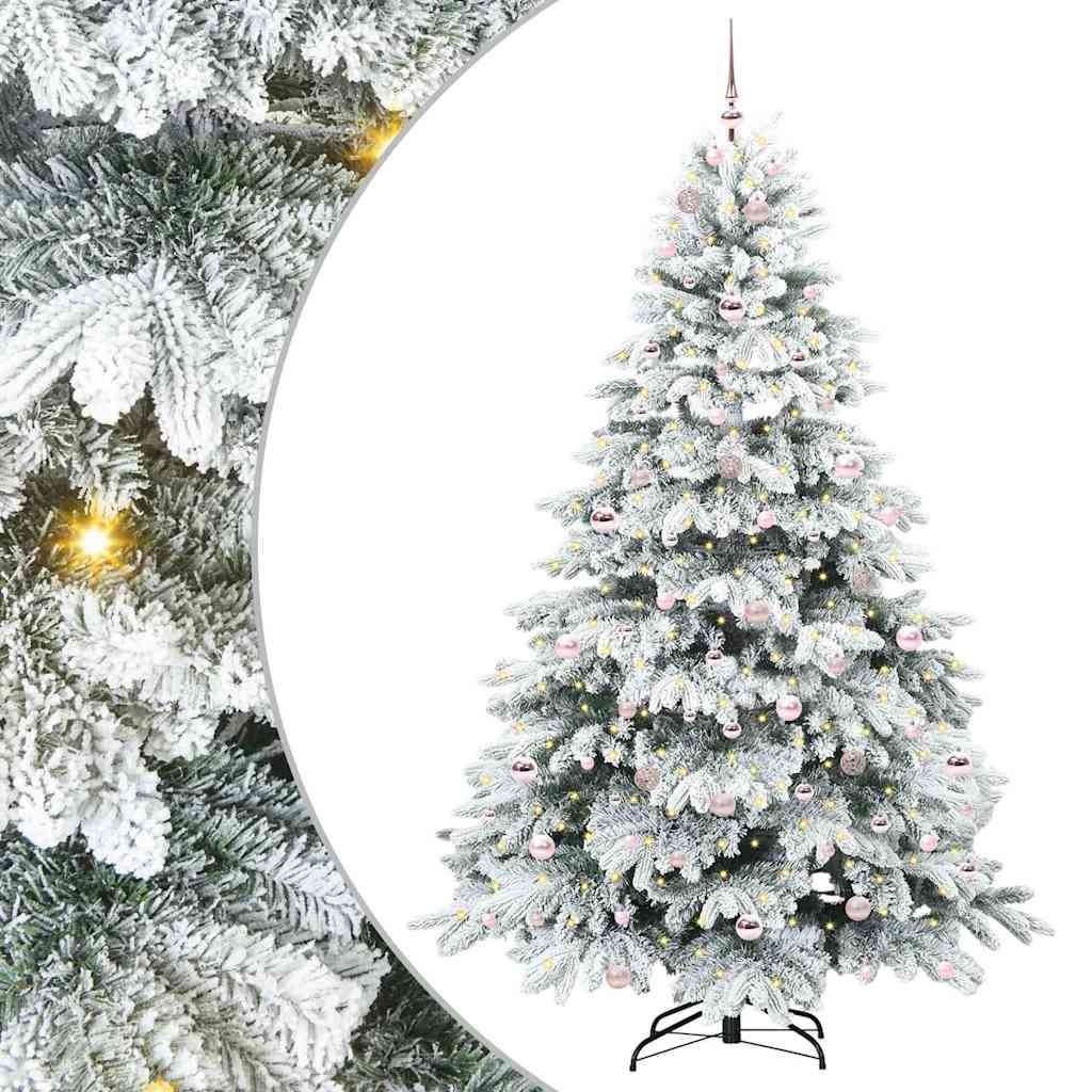 Kunstigt juletræ med 300 LED'er Hvid 210 cm PE og PVC