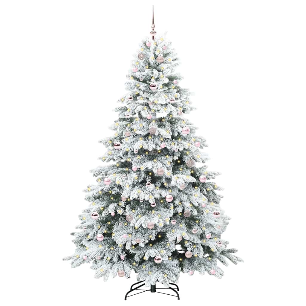 Kunstigt juletræ med 300 LED'er Hvid 210 cm PE og PVC
