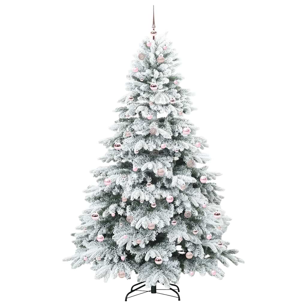 Kunstigt juletræ med 300 LED'er Hvid 210 cm PE og PVC