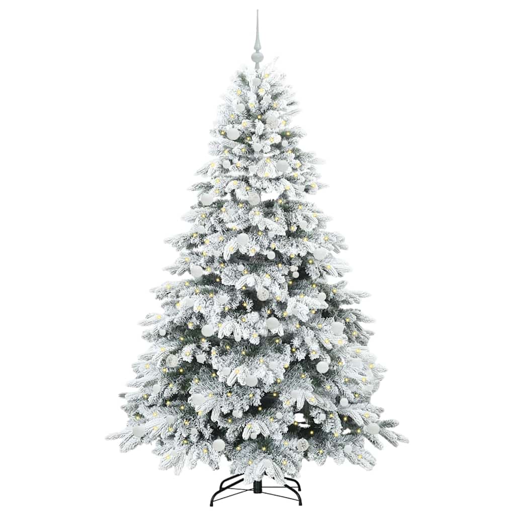 Kunstigt juletræ med 300 LED'er Hvid 210 cm PE og PVC