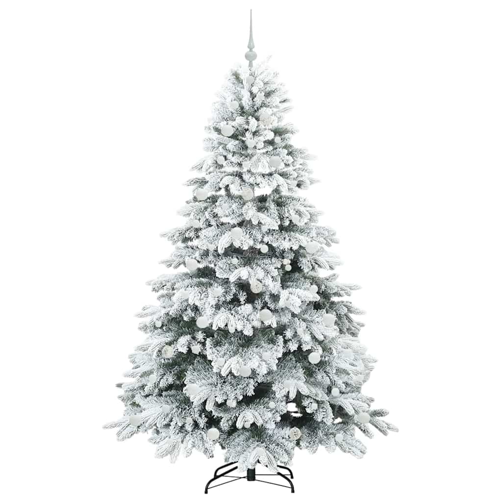 Kunstigt juletræ med 300 LED'er Hvid 210 cm PE og PVC
