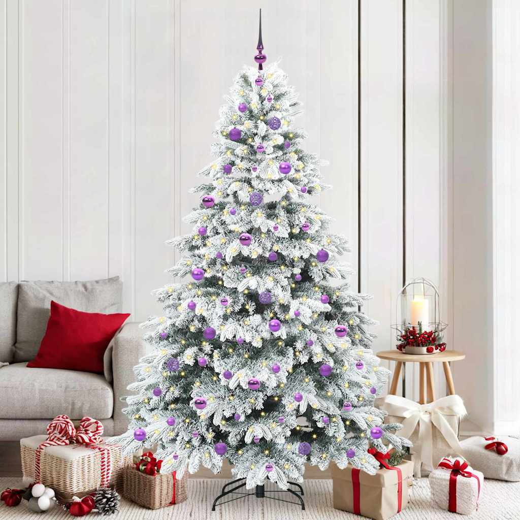 Kunstigt juletræ med 300 LED'er Hvid 210 cm PE og PVC