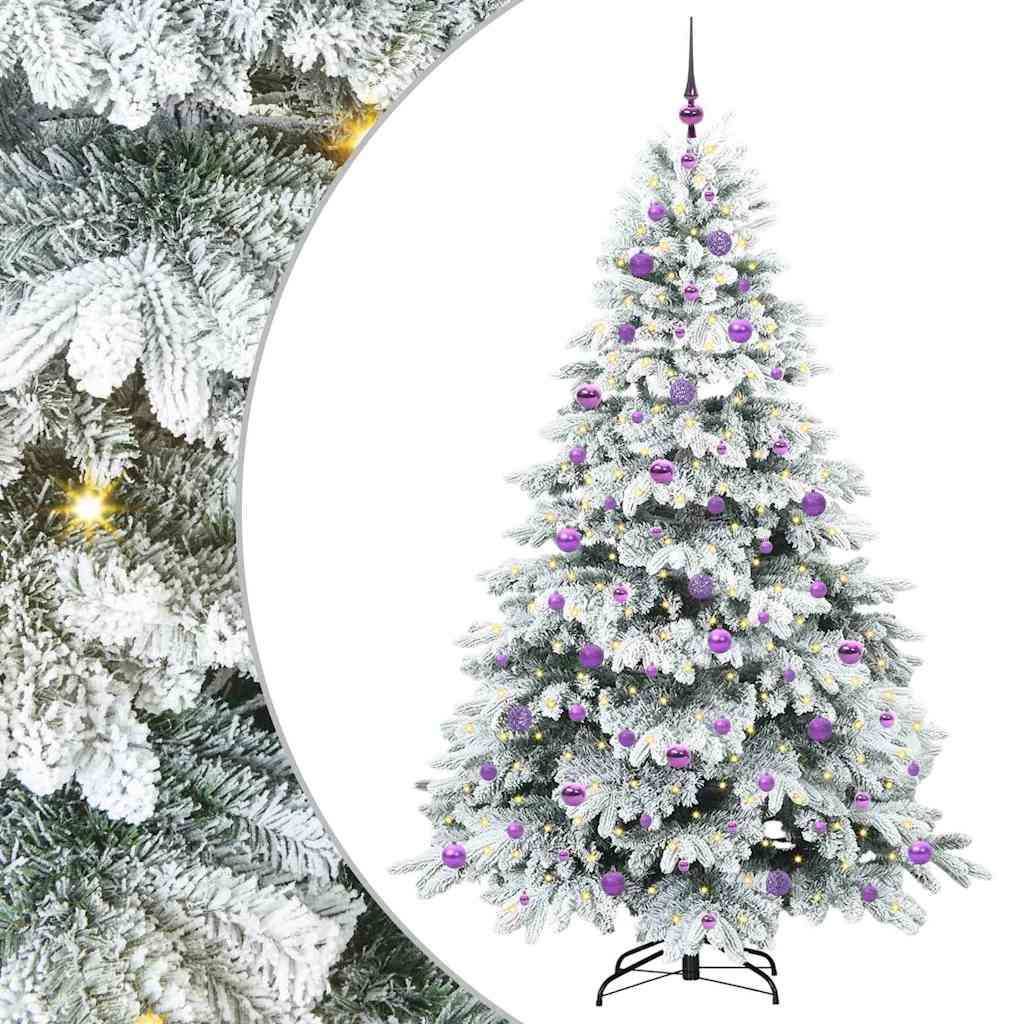 Kunstigt juletræ med 300 LED'er Hvid 210 cm PE og PVC