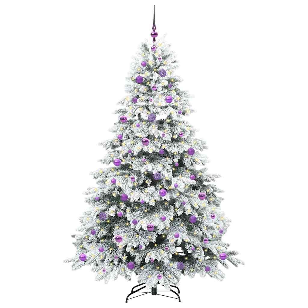 Kunstigt juletræ med 300 LED'er Hvid 210 cm PE og PVC