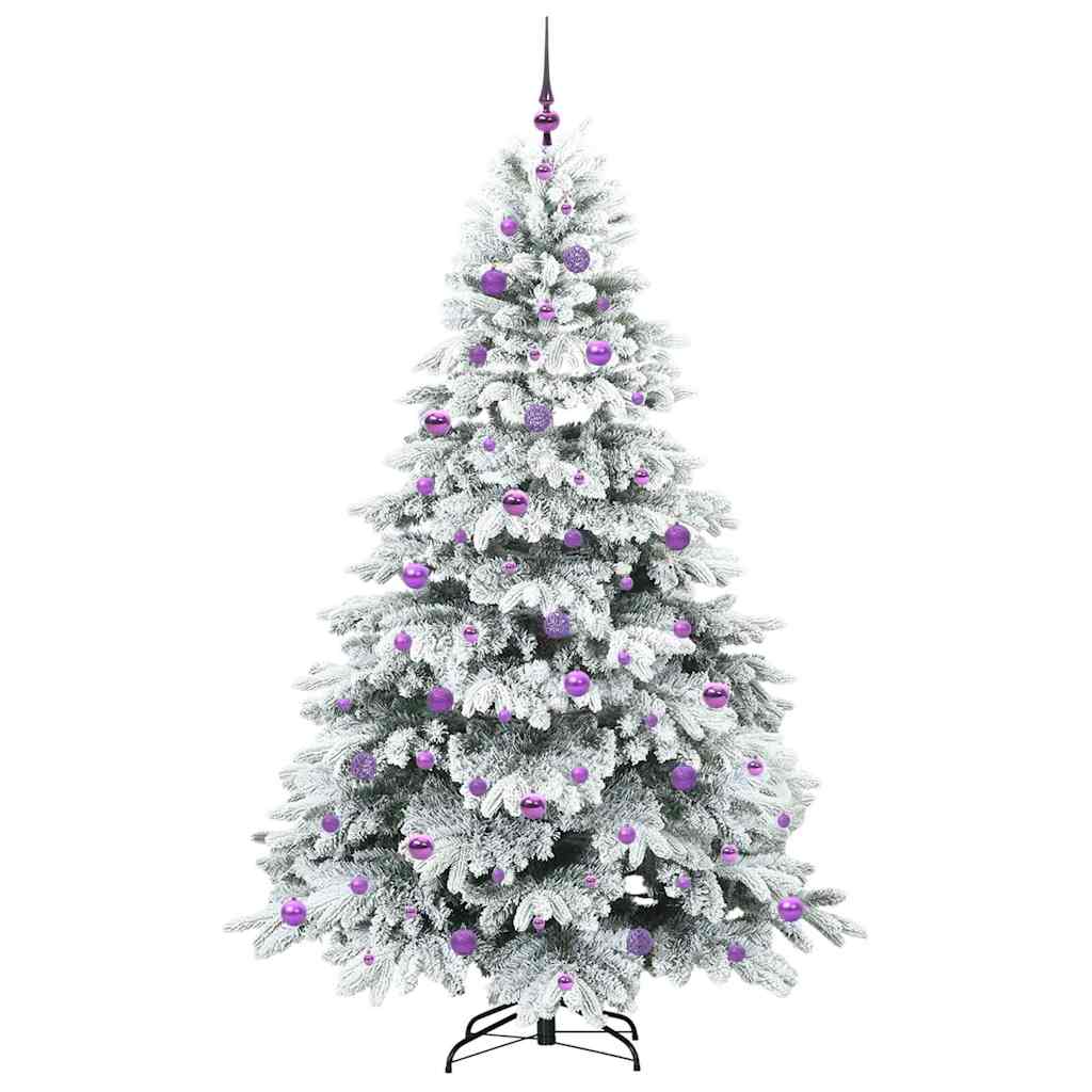 Kunstigt juletræ med 300 LED'er Hvid 210 cm PE og PVC