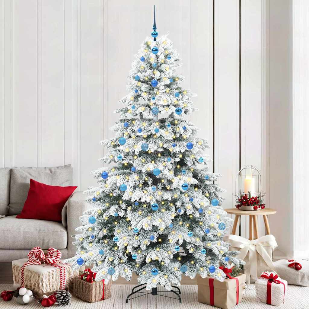 Kunstigt juletræ med 300 LED'er Hvid 210 cm PE og PVC