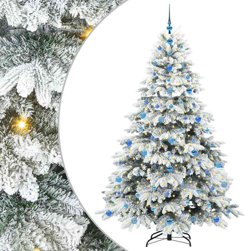 Kunstigt juletræ med 300 LED'er Hvid 210 cm PE og PVC