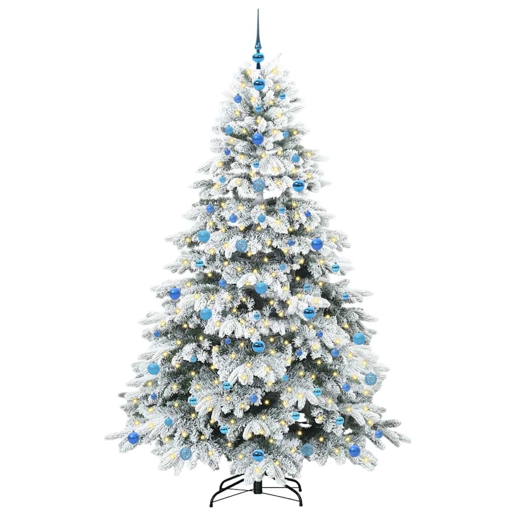 Kunstigt juletræ med 300 LED'er Hvid 210 cm PE og PVC