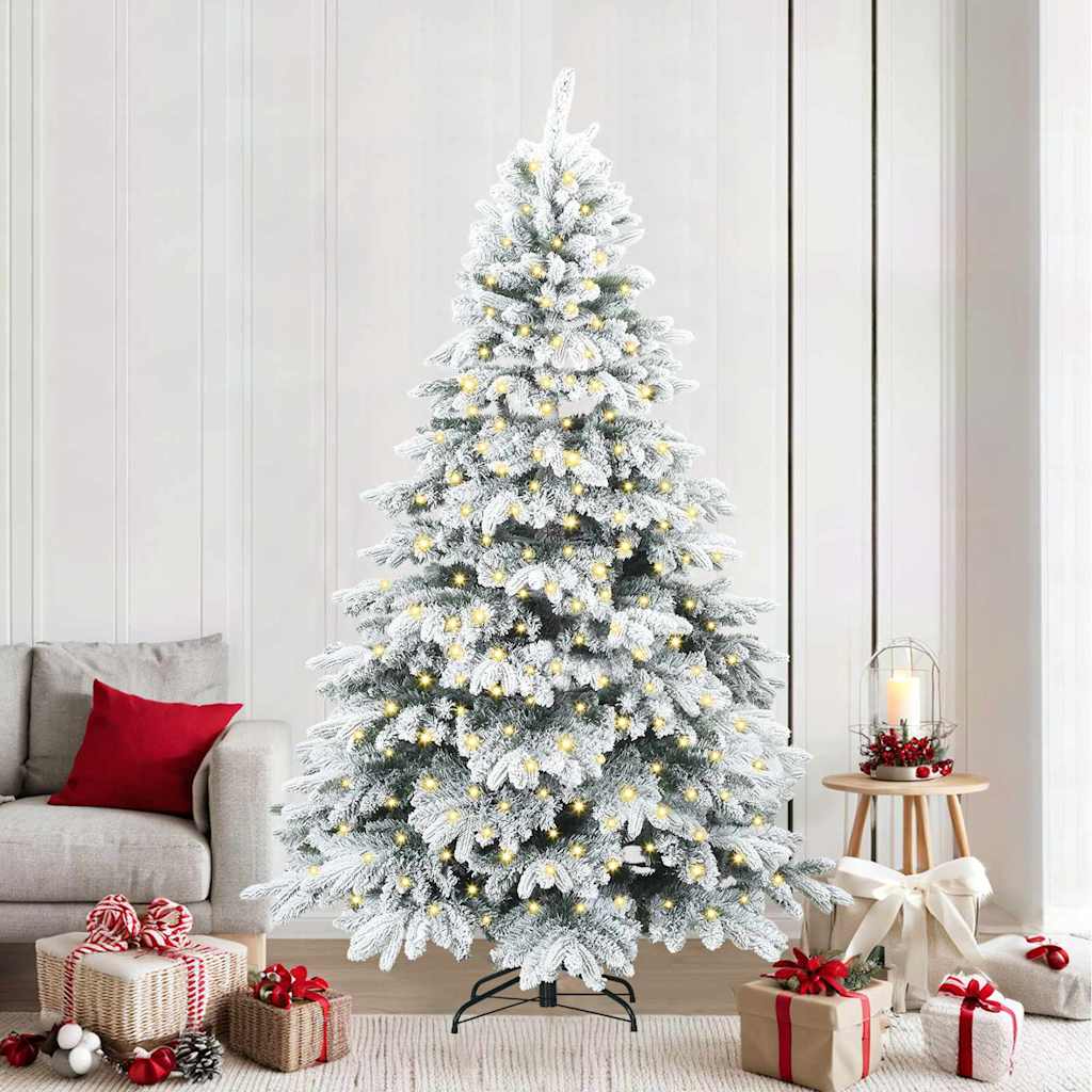 Kunstigt juletræ med 300 LED'er Hvid 240 cm PE og PVC