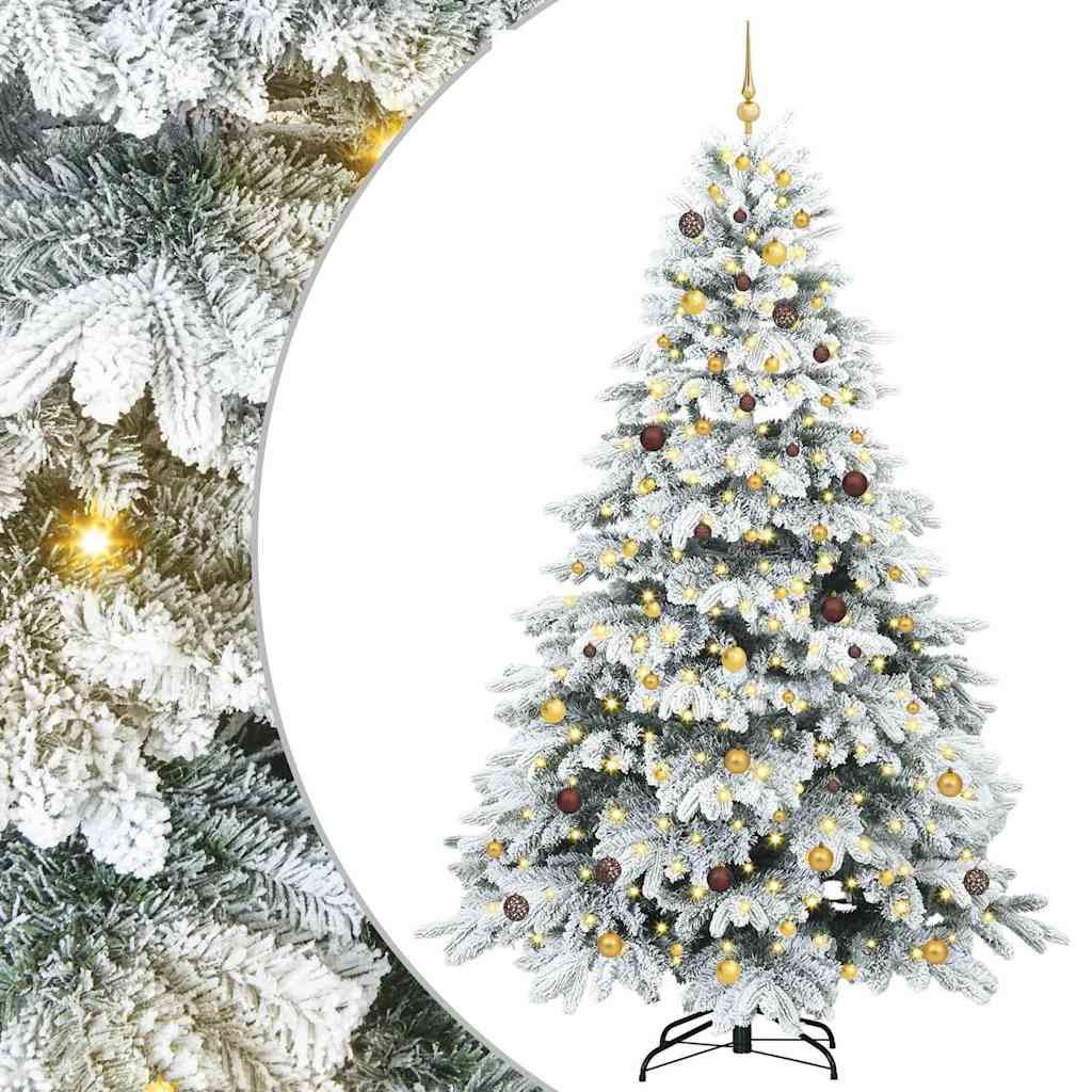 Kunstigt juletræ med 300 LED'er Hvid 240 cm PE og PVC