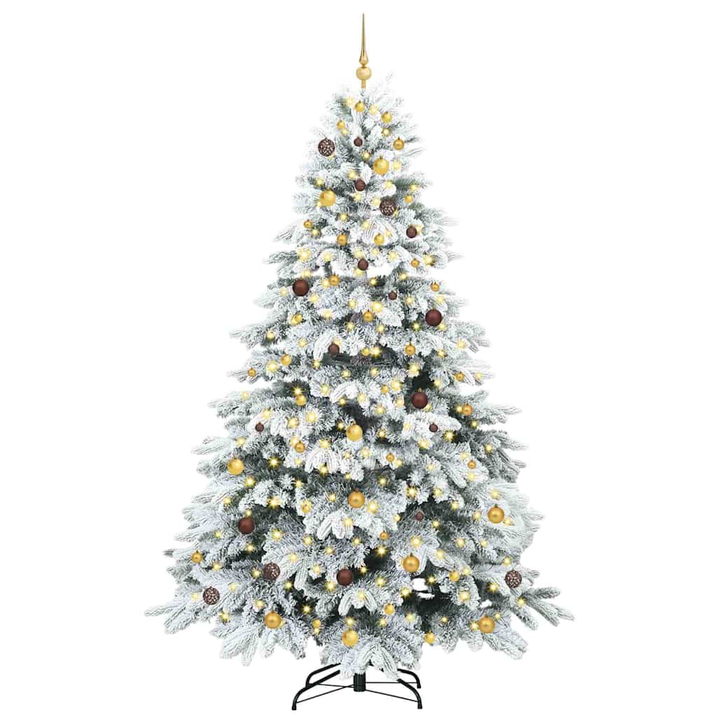Kunstigt juletræ med 300 LED'er Hvid 240 cm PE og PVC