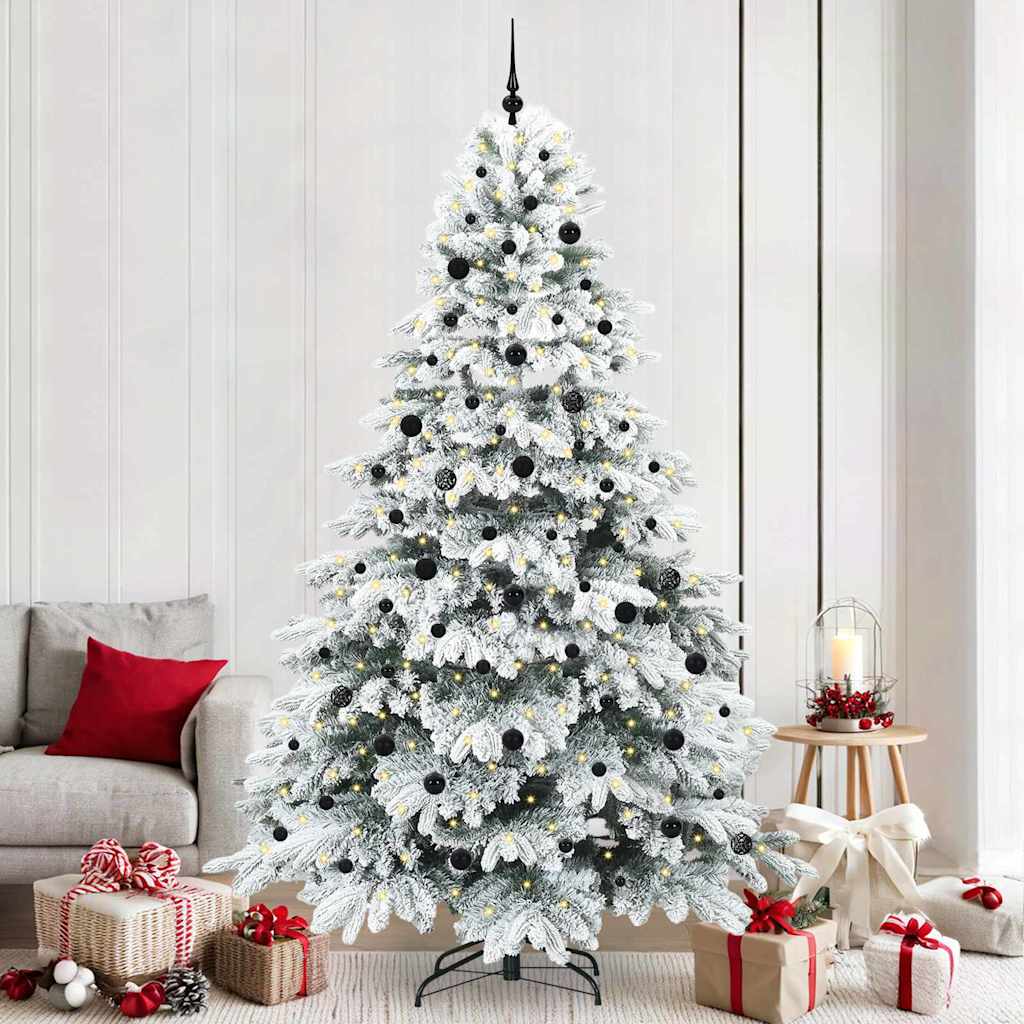 Kunstigt juletræ med 300 LED'er Hvid 240 cm PE og PVC
