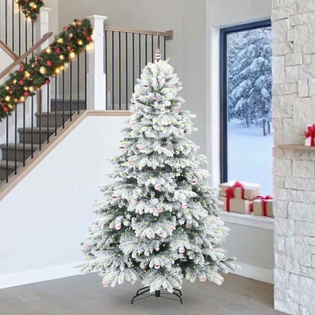 Kunstigt juletræ med 300 LED'er Hvid 240 cm PE og PVC