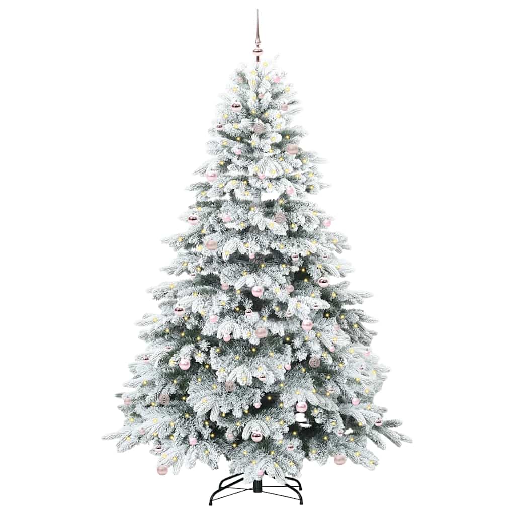 Kunstigt juletræ med 300 LED'er Hvid 240 cm PE og PVC