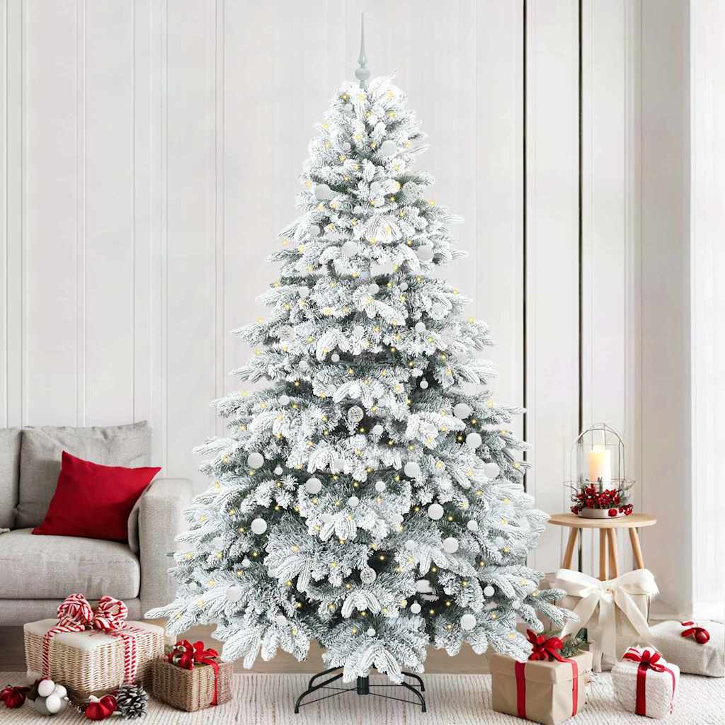 Kunstigt juletræ med 300 LED'er Hvid 240 cm PE og PVC