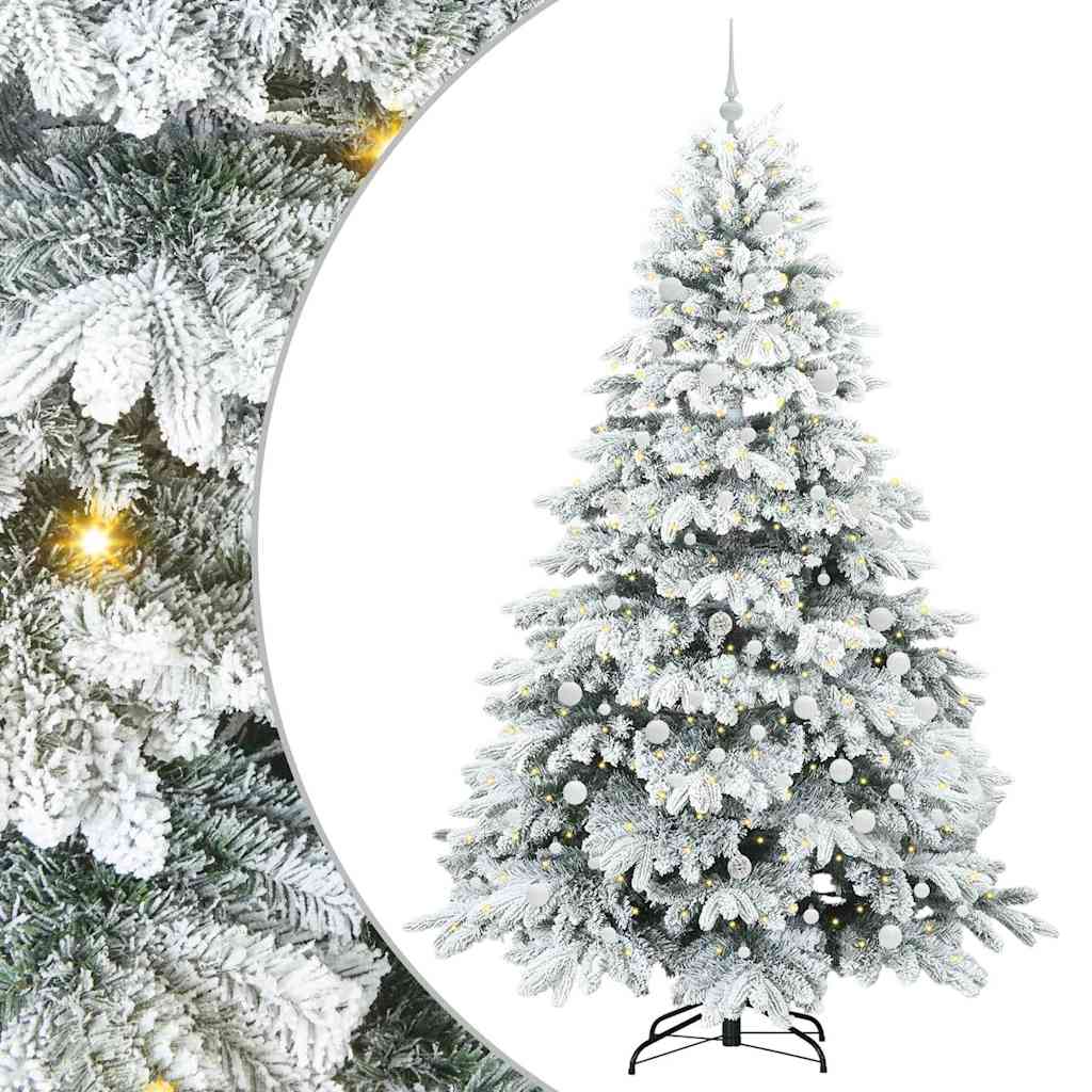 Kunstigt juletræ med 300 LED'er Hvid 240 cm PE og PVC