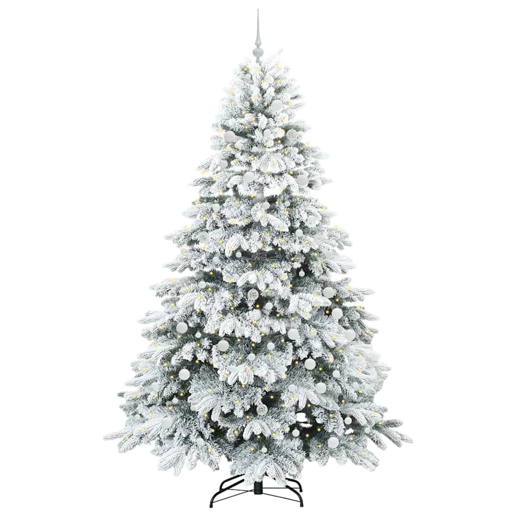 Kunstigt juletræ med 300 LED'er Hvid 240 cm PE og PVC