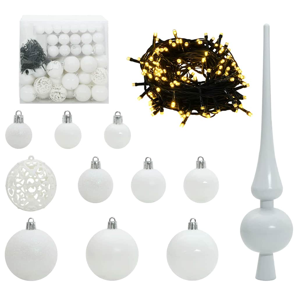 Kunstigt juletræ med 300 LED'er Hvid 240 cm PE og PVC