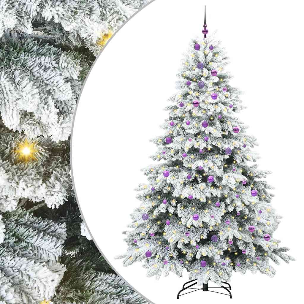 Kunstigt juletræ med 300 LED'er Hvid 240 cm PE og PVC