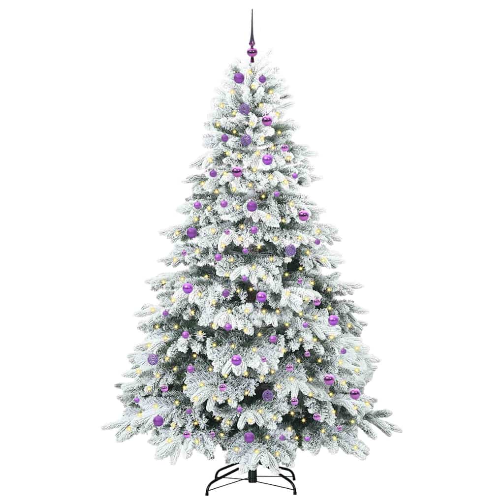 Kunstigt juletræ med 300 LED'er Hvid 240 cm PE og PVC