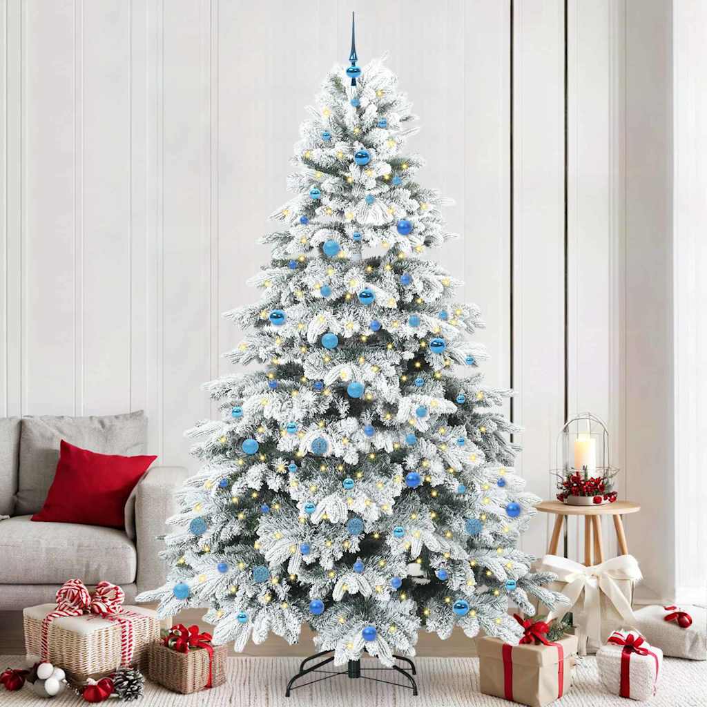 Kunstigt juletræ med 300 LED'er Hvid 240 cm PE og PVC