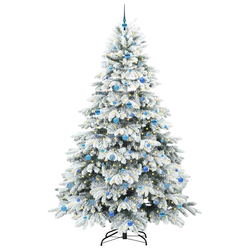 Kunstigt juletræ med 300 LED'er Hvid 240 cm PE og PVC