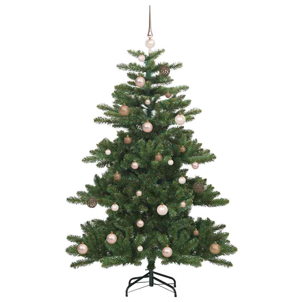 Kunstigt Hinged Juletræ med 150 LED'er Grøn 150 cm PVC og Stål