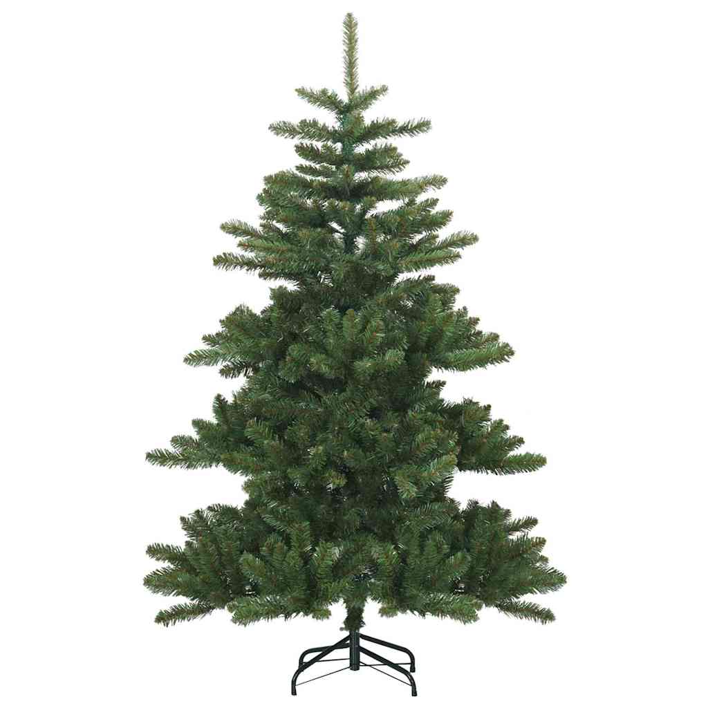 Kunstigt Hinged Juletræ med 150 LED'er Grøn 150 cm PVC og Stål