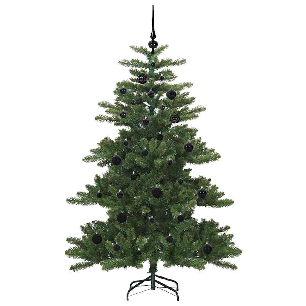 Kunstigt Hinged Juletræ med 150 LED'er Grøn 150 cm PVC og Stål