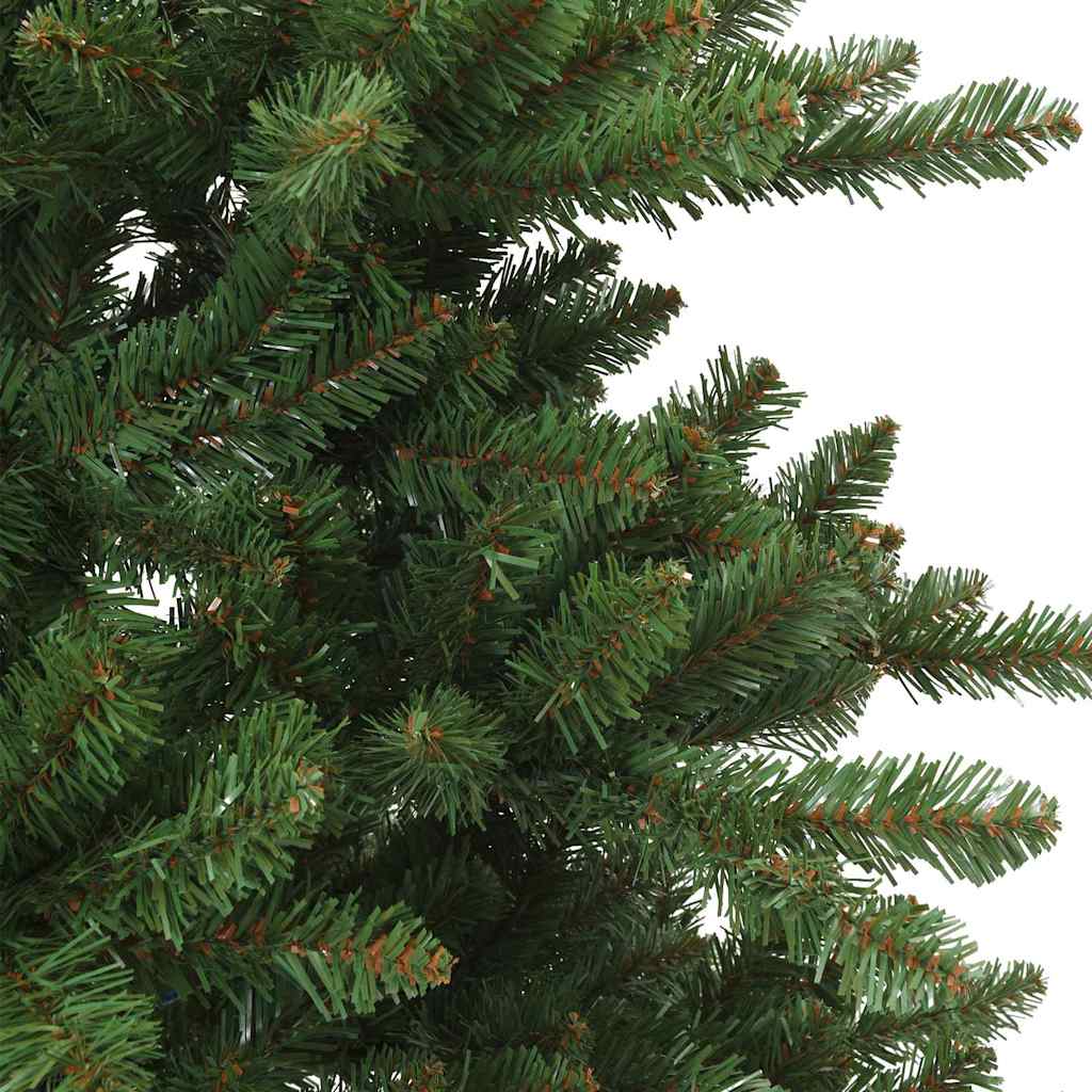 Kunstigt Hinged Juletræ med 150 LED'er Grøn 150 cm PVC og Stål