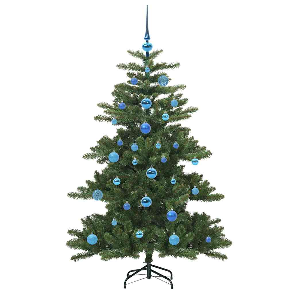 Kunstigt Hinged Juletræ med 150 LED'er Grøn 150 cm PVC og Stål