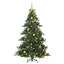 Kunstigt Hinged Juletræ med 300 LED'er Grøn 180 cm PVC og Stål