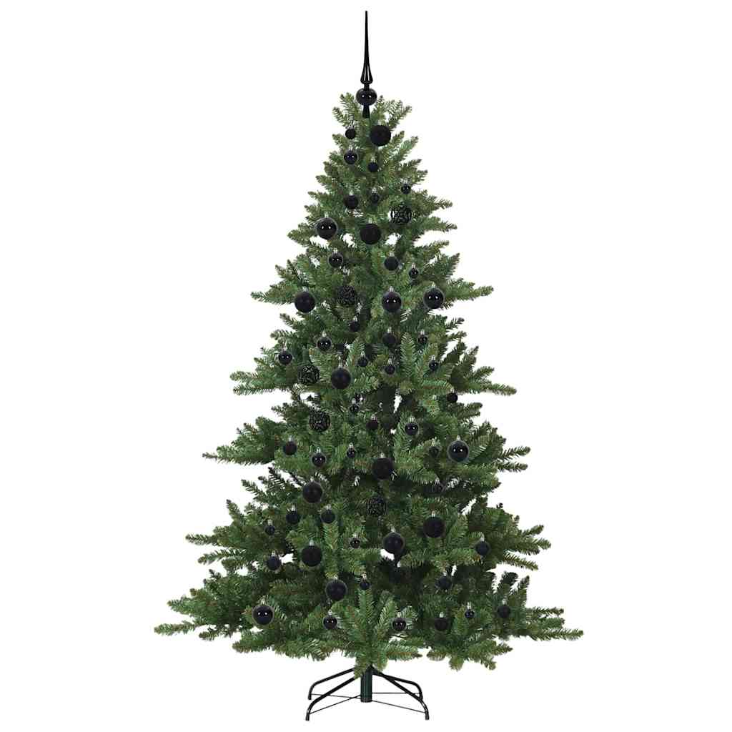 Kunstigt Hinged Juletræ med 300 LED'er Grøn 180 cm PVC og Stål