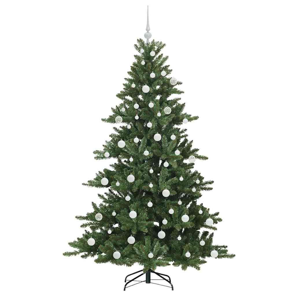 Kunstigt Hinged Juletræ med 300 LED'er Grøn 180 cm PVC og Stål