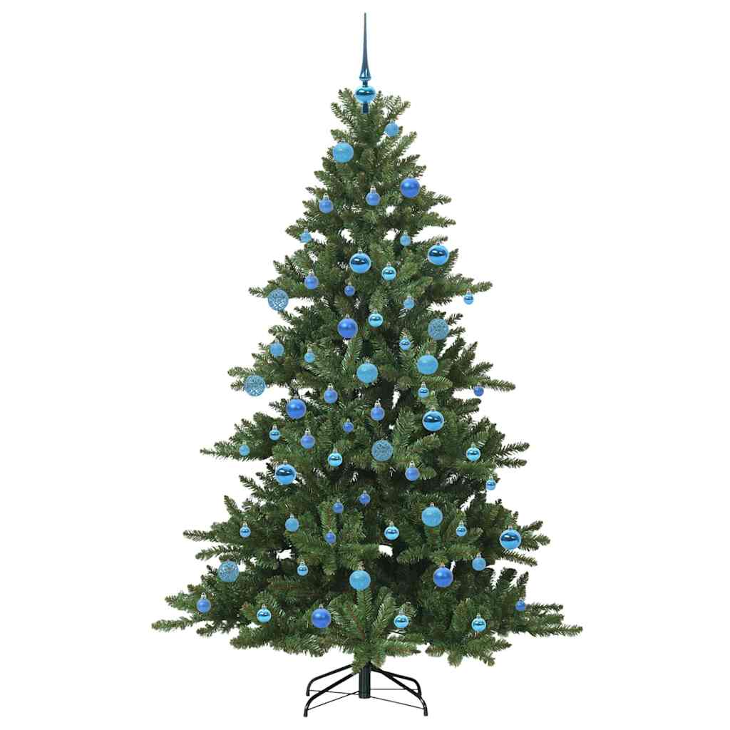 Kunstigt Hinged Juletræ med 300 LED'er Grøn 180 cm PVC og Stål