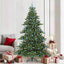 Kunstigt Hinged Juletræ med 300 LED'er Grøn 210 cm PVC og Stål