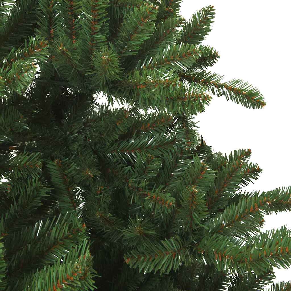 Kunstigt Hinged Juletræ med 300 LED'er Grøn 240 cm PVC og Stål