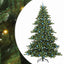 Kunstigt Hinged Juletræ med 300 LED'er Grøn 240 cm PVC og Stål