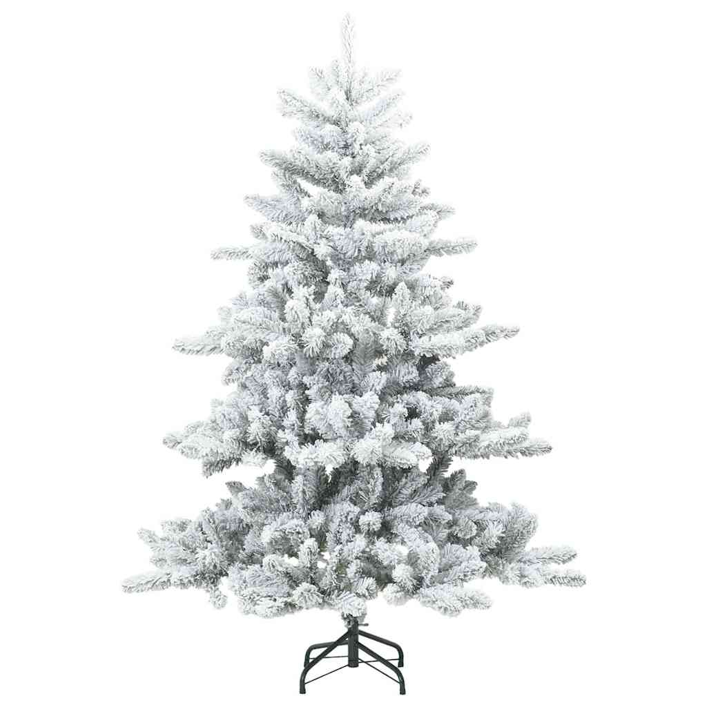 Kunstigt Hinged Juletræ med 150 LED'er Hvid 150 cm PVC og Stål
