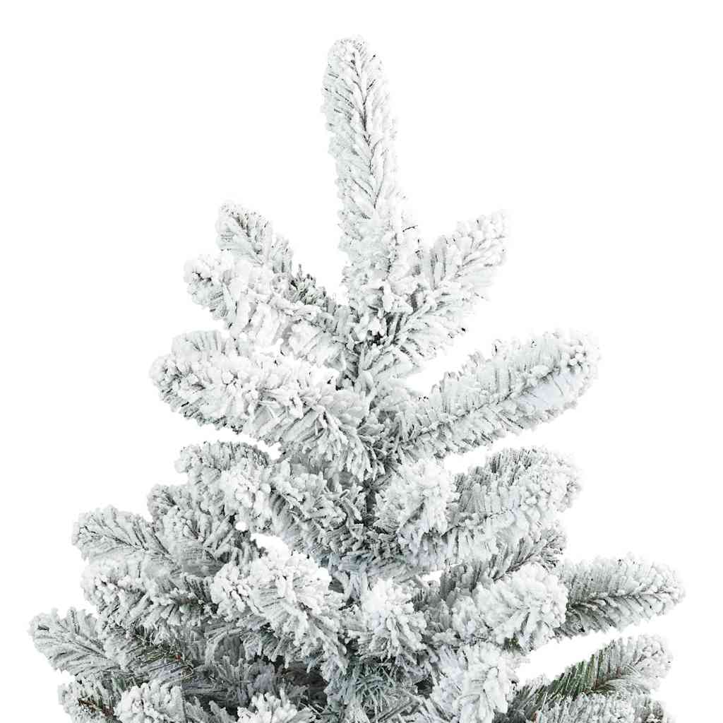 Kunstigt Hinged Juletræ med 150 LED'er Hvid 150 cm PVC og Stål