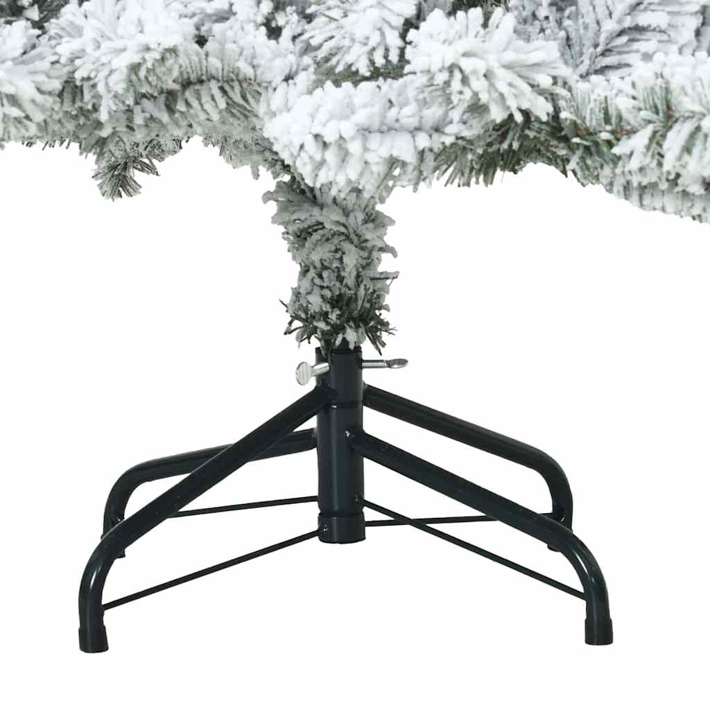 Kunstigt Hinged Juletræ med 150 LED'er Hvid 150 cm PVC og Stål