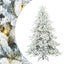 Kunstigt Hinged Juletræ med 300 LED'er Hvid 210 cm PVC og Stål