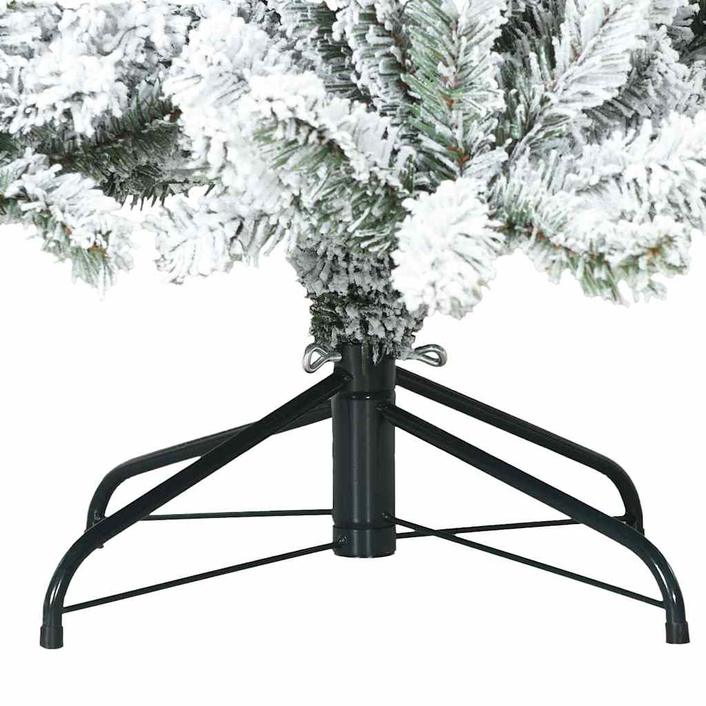 Kunstigt Hinged Juletræ med 300 LED'er Hvid 210 cm PVC og Stål
