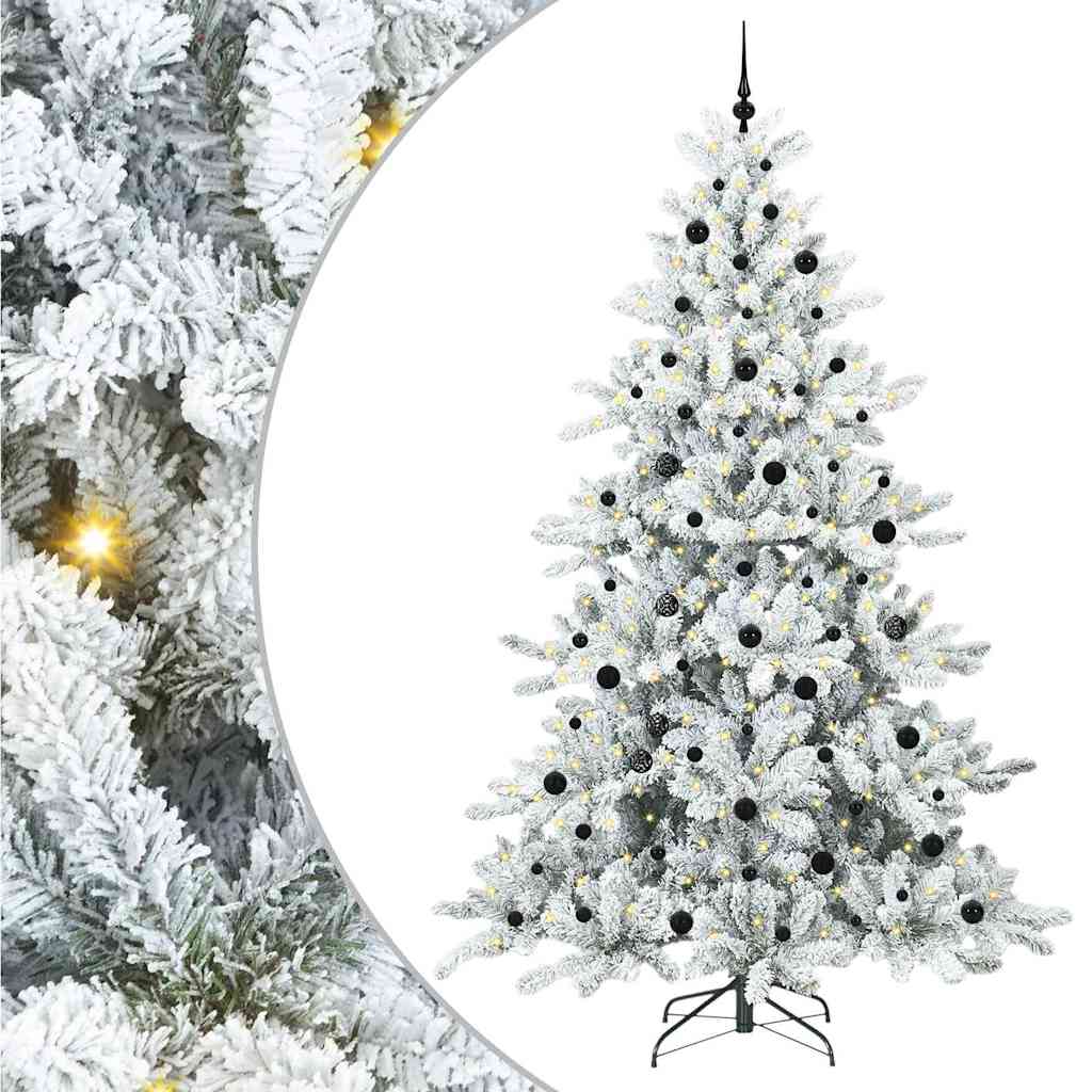 Kunstigt Hinged Juletræ Hvid 240 cm PVC og Stål