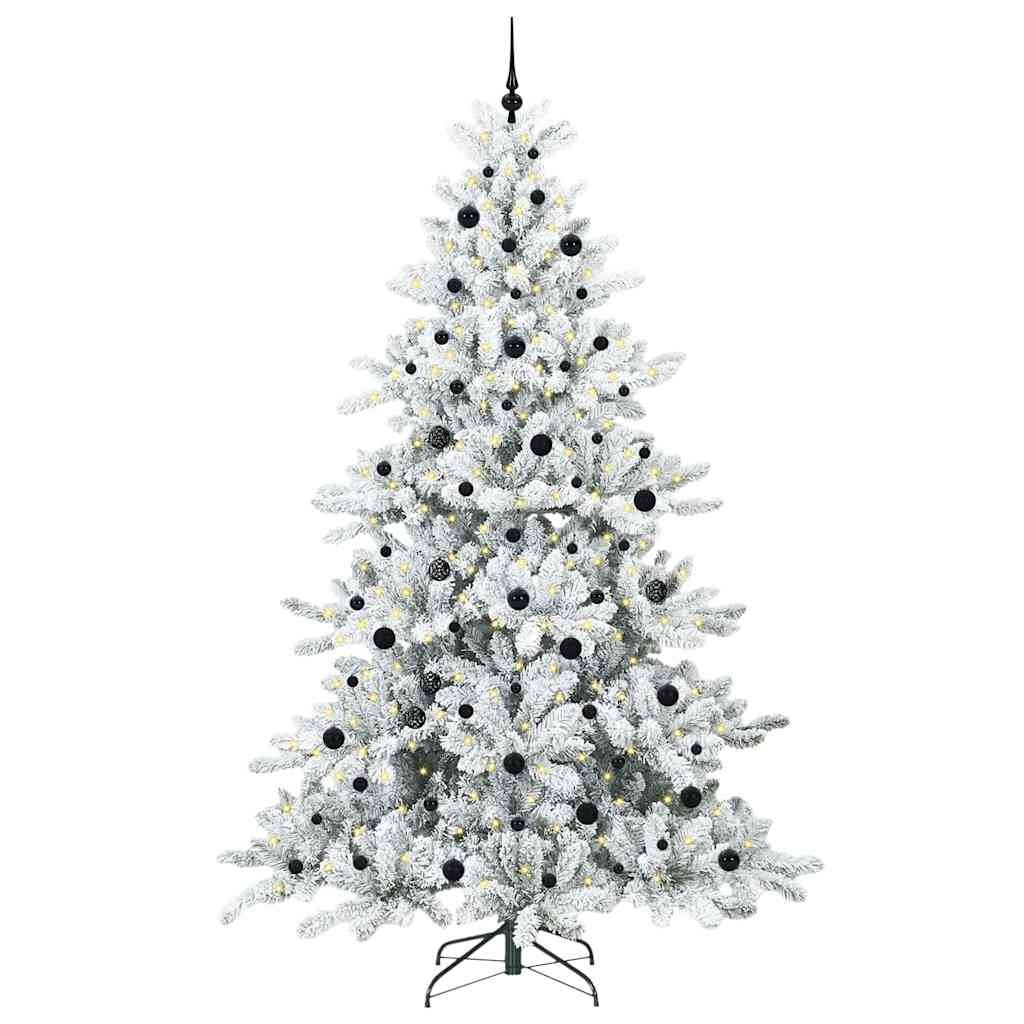 Kunstigt Hinged Juletræ Hvid 240 cm PVC og Stål