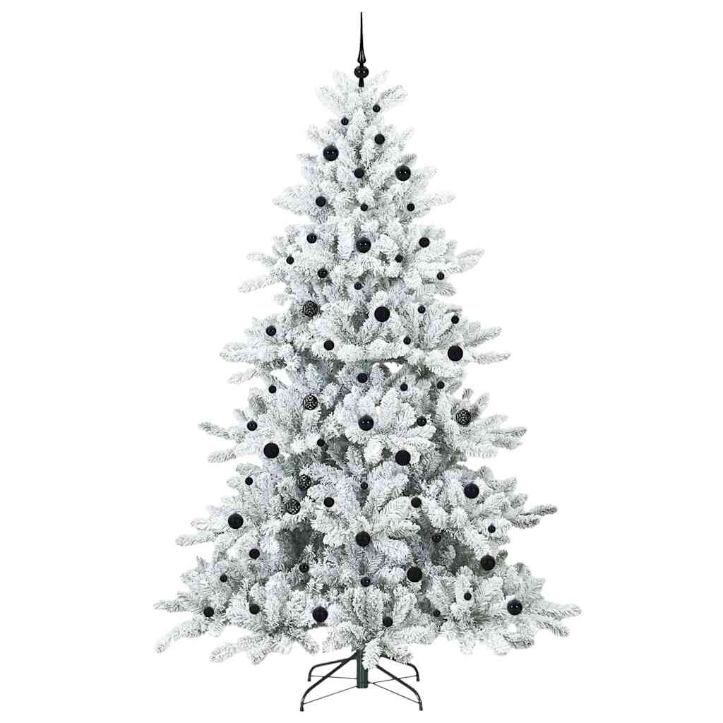 Kunstigt Hinged Juletræ Hvid 240 cm PVC og Stål
