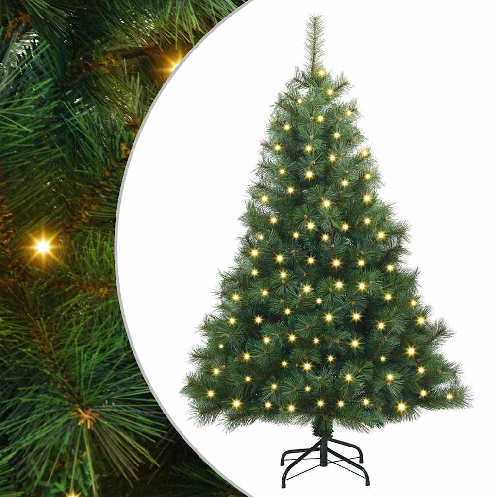Kunstigt juletræ med 150 LED'er Grøn 120 cm PE og PVC