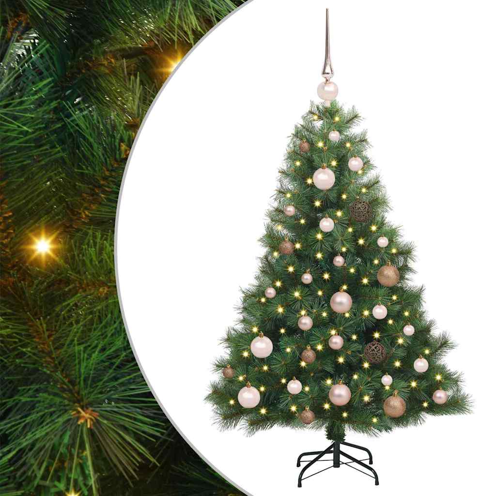 Kunstigt juletræ med 150 LED'er Grøn 120 cm PE og PVC